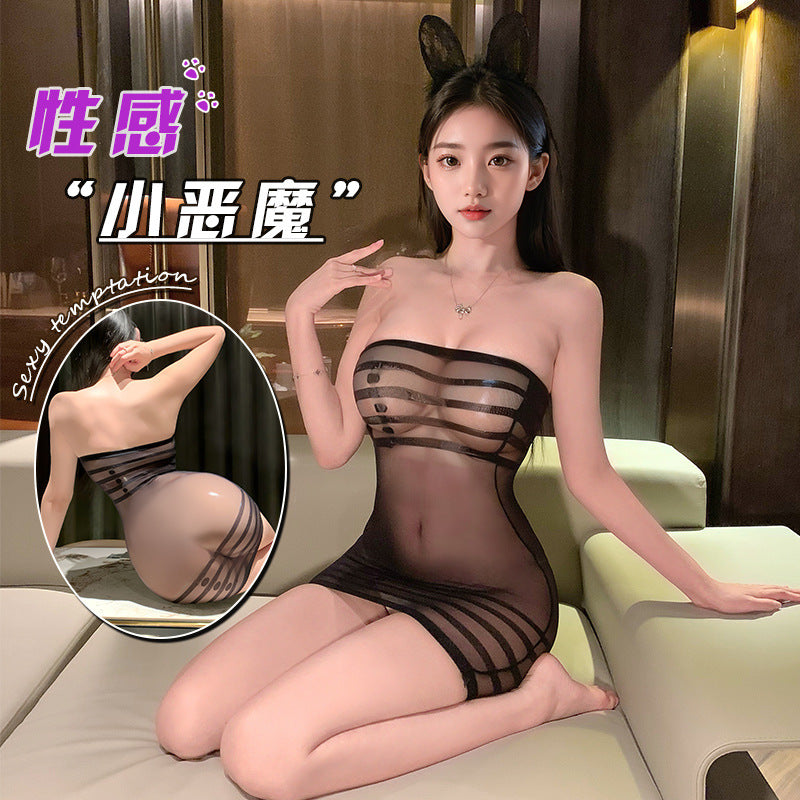 夜酥情趣内衣连体网衣纯欲性感诱惑开档网袜制服连体黑丝套装8888