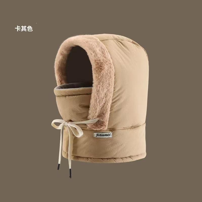 Cold-proof Hats, Men's and Women's Pullover, Ear Protection, Skiing, Outdoor Velvet, Warm Mask, Scarf, Cycling Integrated