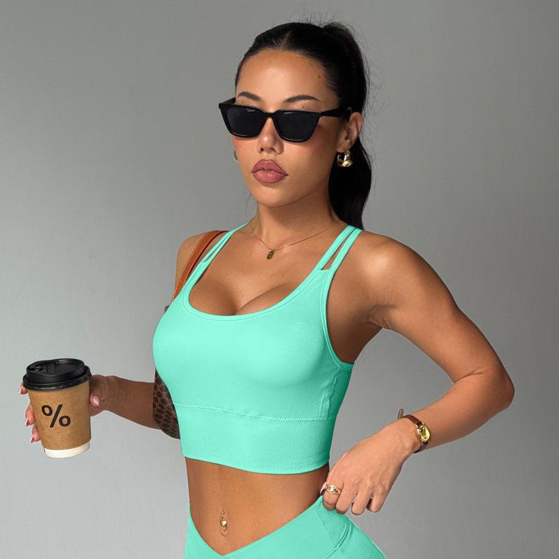 Fitness High-intensity Sports Underwear Women's Shock-proof Fixed Cup Yoga Underwear Bra with Chest Pad Yoga Clothes