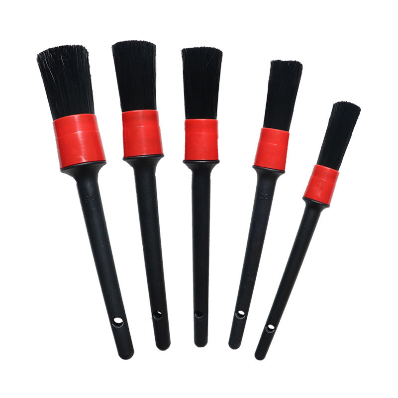 5 PCS Car Detailing Brush Set – Soft Wash Brush, Wheel Cleaner, Dust Brush, Interior Leather Seat & Air Vent Detailing Kit