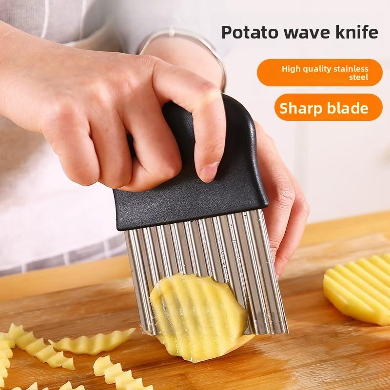 Wolf Tooth Potato Knife Commercial Multi-functional Stainless Steel Cutting Potato Wave Knife Potato Grid Potato Pattern Knife Ripple