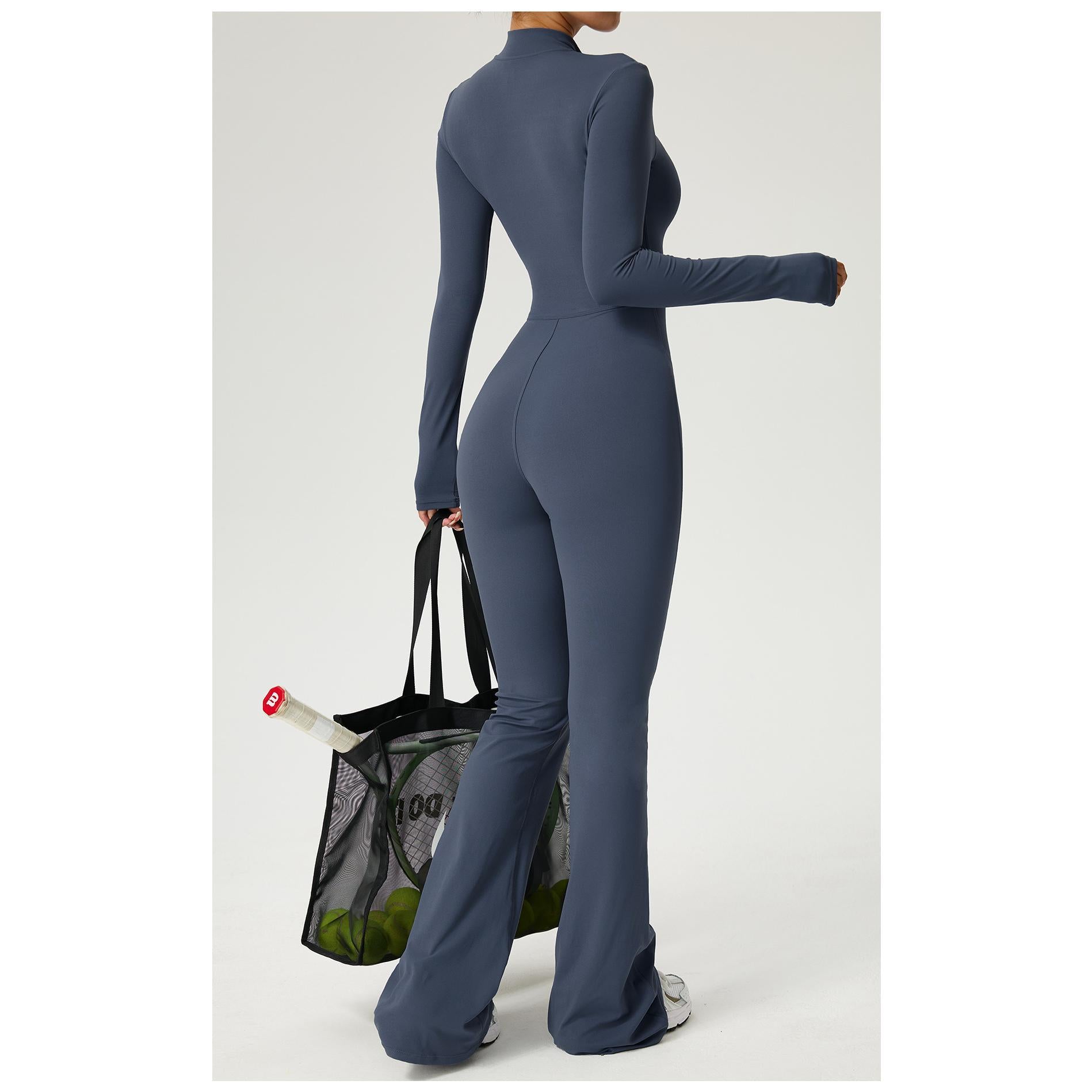 Cloud Sense Long Sleeve Yoga Onesie High-intensity Fitness Exercise One-piece Tight Fit