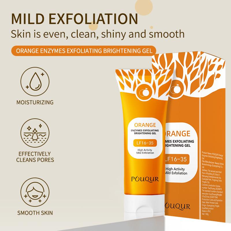 Orange Enzyme Exfoliating Gel 100g Gel Facial Cleansing Rub Mud Treasure Scrub Facial Cleanser Dead Skin Cream