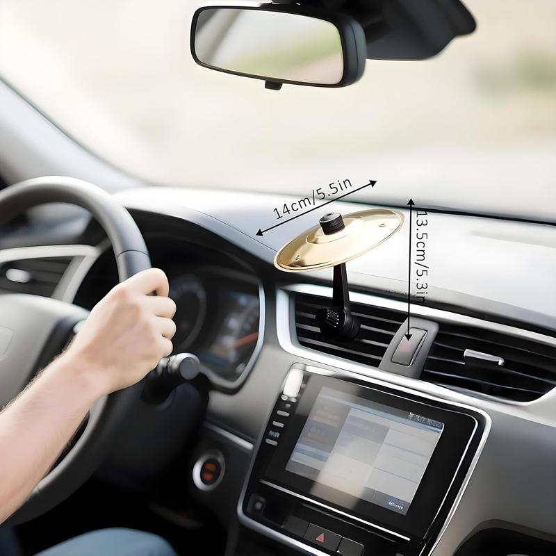 Car Crash Cymbal Air Vent Toy – Mini Metal Drum Cymbals for Dashboard, Funny Musical Gadget Gift for Drummer Drivers, Fits All Vehicles