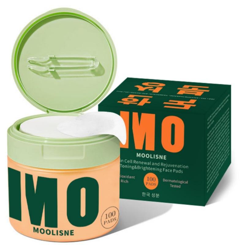 Korean Skincare Anti-aging Toner Cotton Pads That Lighten Dark Spots and Wrinkles, Containing Snail Secretion, Centella Asiatica, Niacinamide, and Peptide Complex - 100 Pieces