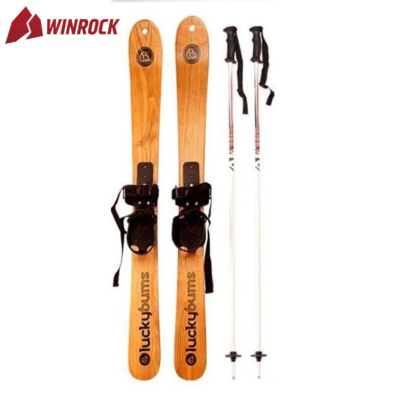 WINROCK Stylish high-quality log ash skiing skis adults children wooden snowboards sledges can be displayed in the window