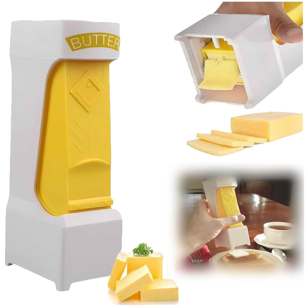 One-Touch Butter Cutter 2025 New Portable Stainless Steel Blade Slicer Cheese Splitter Efficient Dispenser for Bread Cakes Breakfast Kitchen Smooth Utensils
