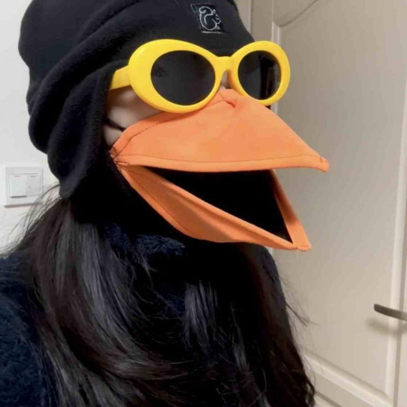 Funny Bird Beak Mask 3D Movable Mouth Costume Creative Black Bird Face Mask for Halloween Party Cosplay TikTok Trend Viral Accessory Unique Gift for Friends Men Women Teens Animal Cos Cute Party Outfit
