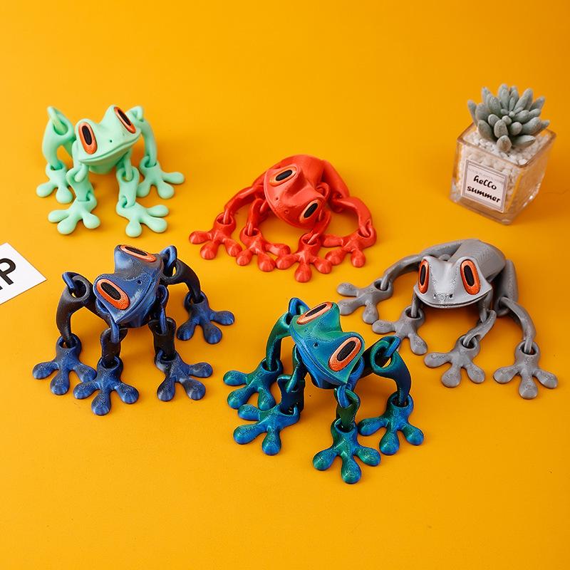 2025 Popular Black Technology 3D Printing Magnetic Frog Refrigerator Sticker Joint Movable Ornament Luminous Dragon Toy