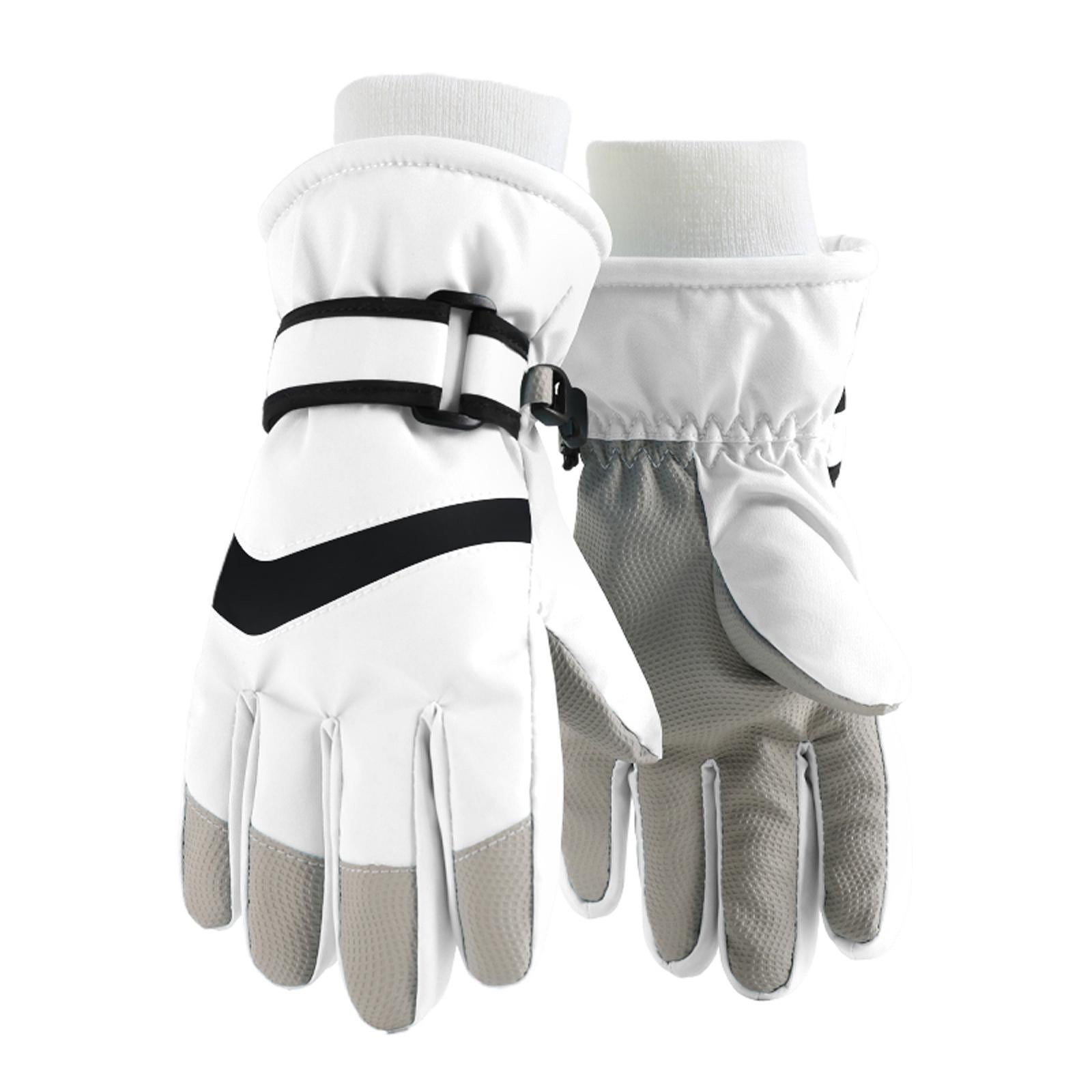 Big Kids Winter Gloves Youth Size Boys Girls Ultra Soft Warm Mittens Non-Slip Grip Adjustable Cuff Kids Gloves & Mittens For Ski