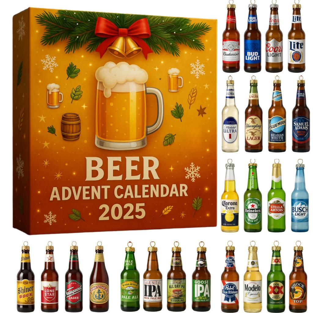 2025 Mini Whiskey 3D Christmas Calendar Blind Box – Power-Free Design, 24 Daily Random Whiskey Bottle Models (Non-Physical & Not for Drinking), Christmas Party Gift, Festive Home & Kitchen Decoration, Perfect Xmas Gift
