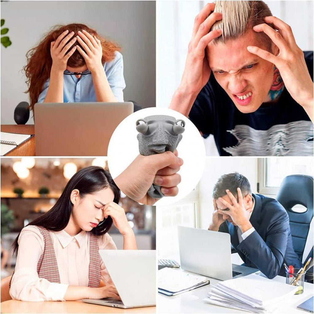 2025 Squeeze Eye Popping Out Stress Relief The Rock Man Toy,Funny Eyeball Burst Toys for Adults Stress Relief Ornaments Figure Toy,Office and Party Favors Gifts