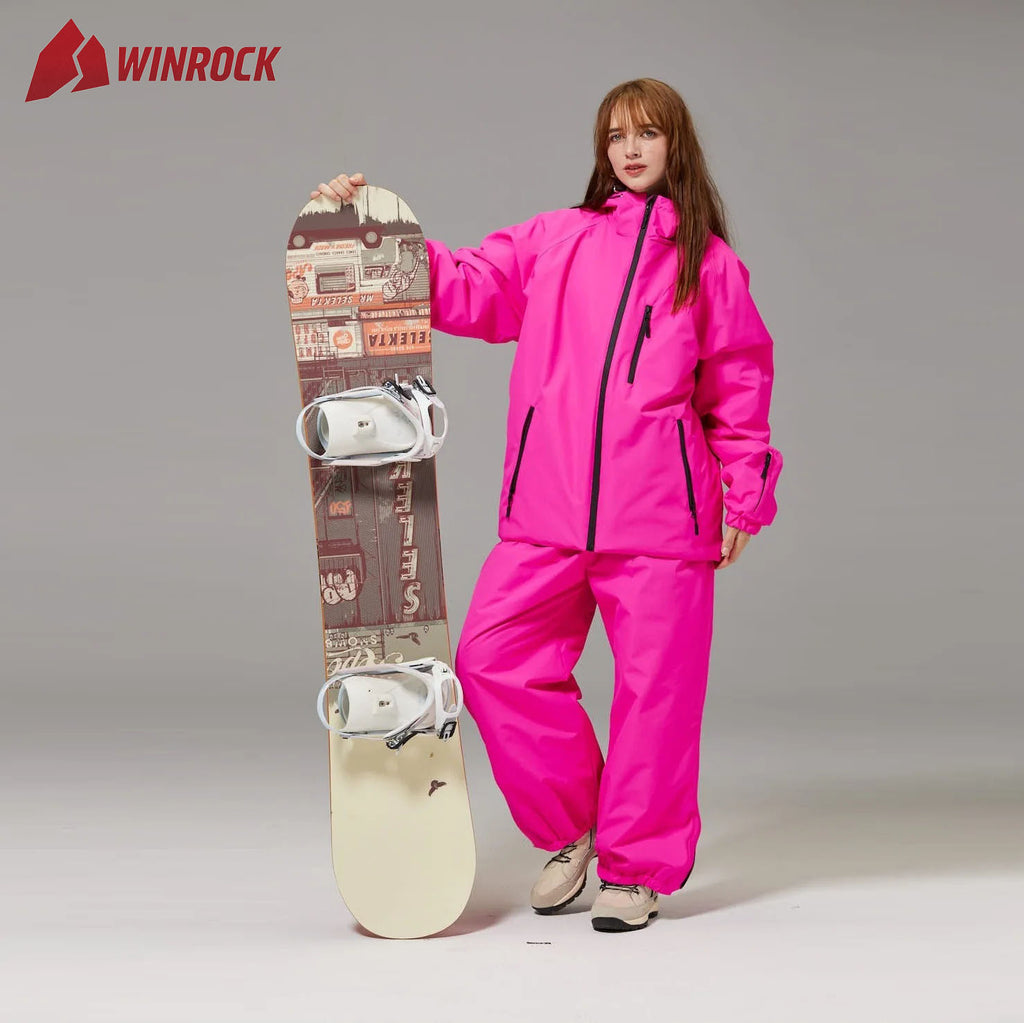 WINROCK Ski Suit Snowboard and Double Board Thickened Skiing Outdoor Fattening Enlarged Men Women of The Same Style Ski Suit Women