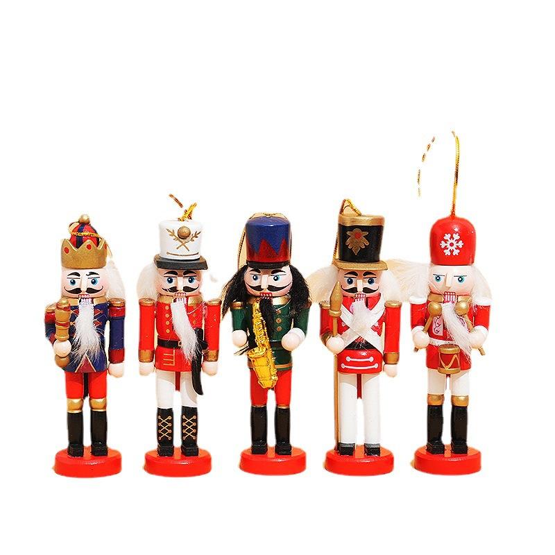 6 Pcs Christmas Nutcracker Ornaments Wooden Hanging Decorations 4.72 Inch Tall Nutcracker Figures Christmas Decorations