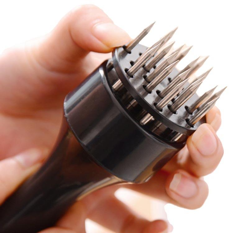 Stainless Steel Steak Hammer Meat Loosening Needle Household Meat Tenderizer Puncture Rib Breaker Beat Meat Hammer Button Meat Insert Meat Needle