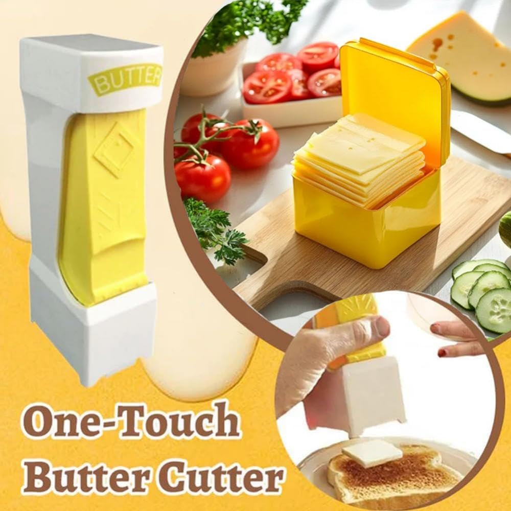 One-Touch Butter Cutter 2025 New Portable Stainless Steel Blade Slicer Cheese Splitter Efficient Dispenser for Bread Cakes Breakfast Kitchen Smooth Utensils