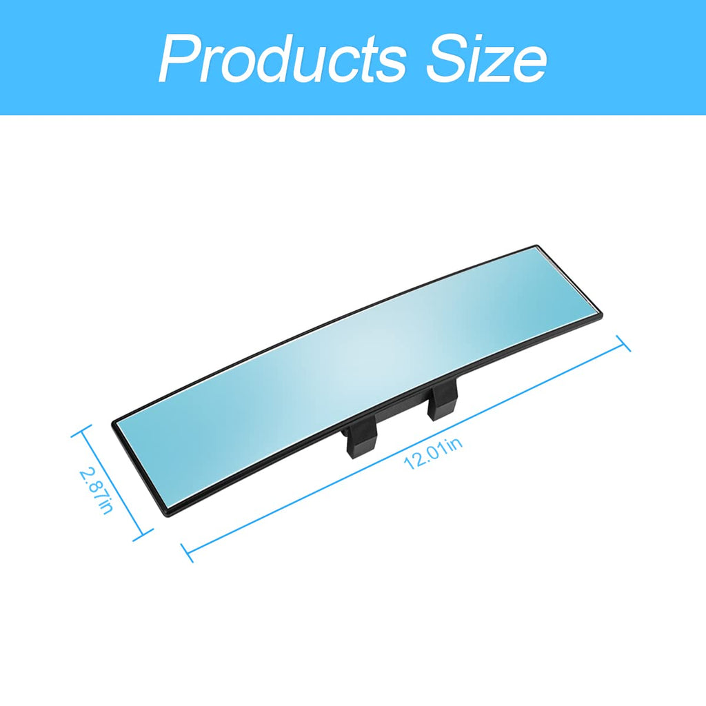 Auto Supplies Curved Mirror Large Field of View Car Rearview Mirror High Definition Anti-glare Optical Glass Blue Mirror