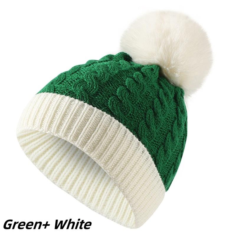 Christmas Knit Beanie Hat Winter Warm Crochet Santa Hat Cute Pompom Cap Holiday Party Accessory Cozy Aesthetic Xmas Gift for Men Women Kids Teens Outdoor Snow Beanie Trend Winter Outfit Essentials