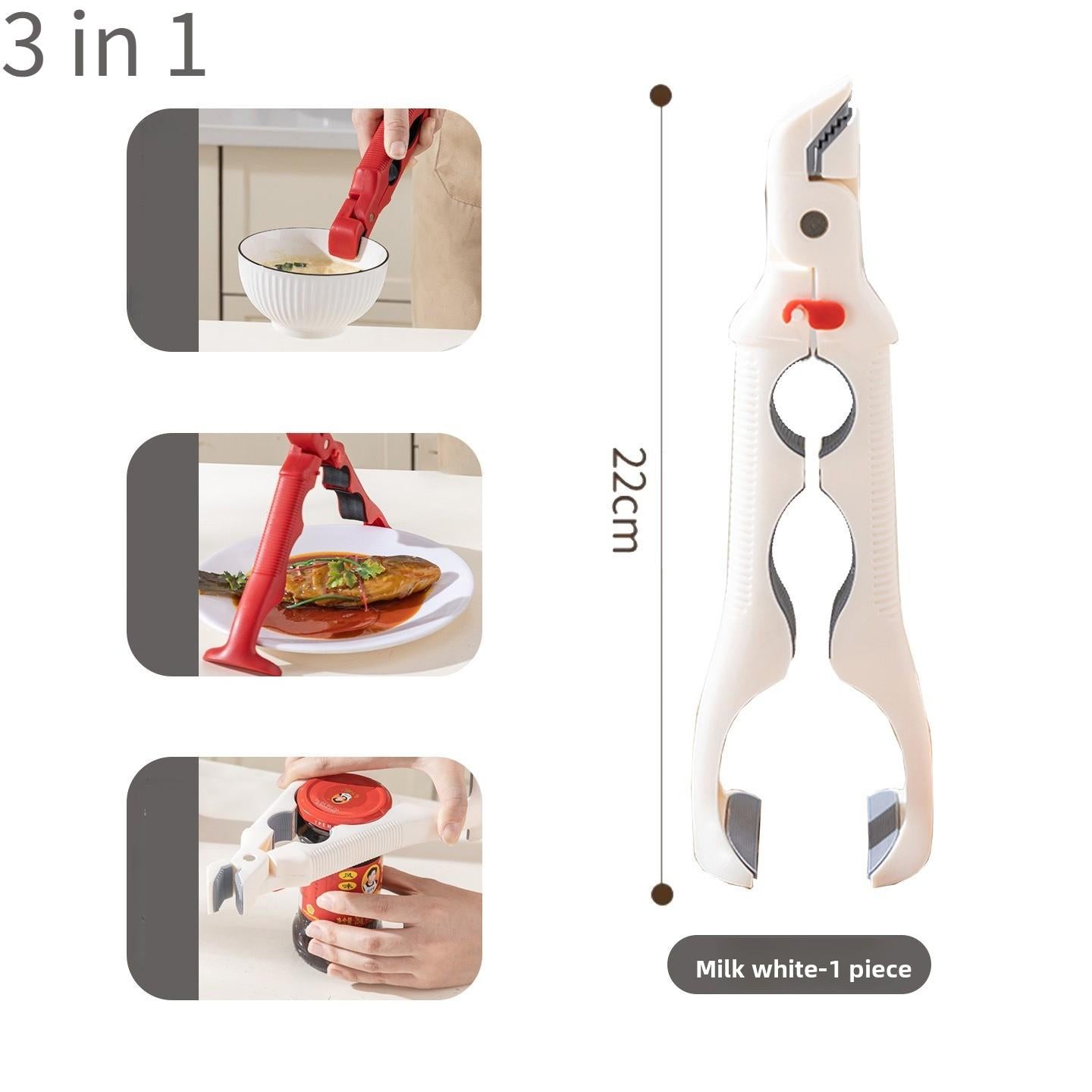 Kitchen Three-in-one Anti-scalding Clip, Anti-scalding Artifact, Take Bowls and Plates, Silicone High Temperature-resistant Clip, Anti-scalding and Anti-skid Clip