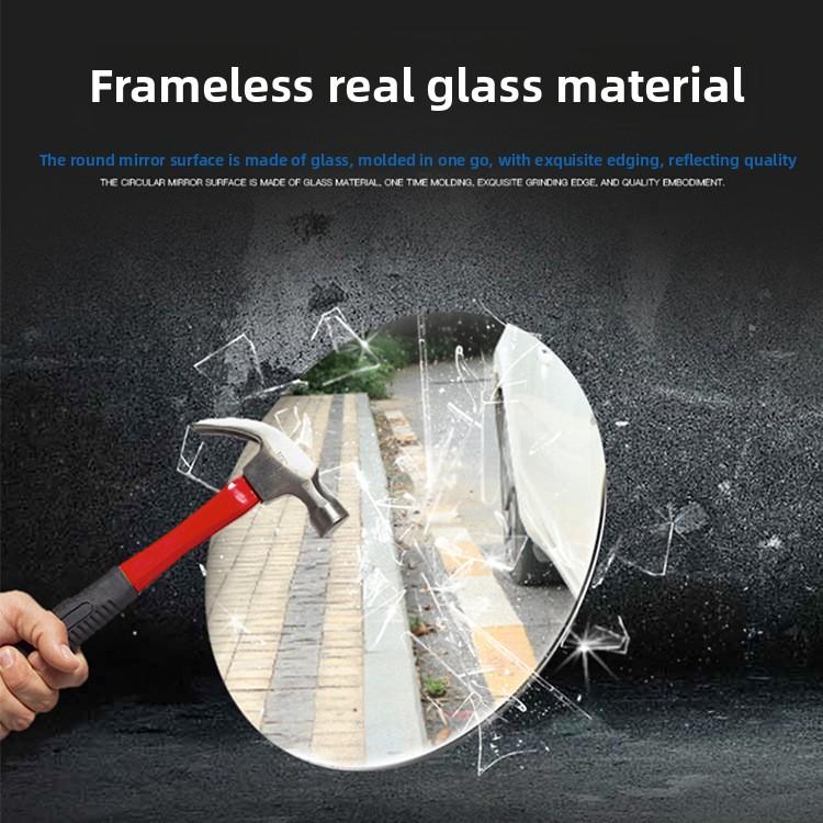 Car Edgeless Small Round Mirror 360 Degrees, Reversing Blind Spot Mirror, Convex Mirror Rearview Rotating Mirror Glass Small Round Mirror