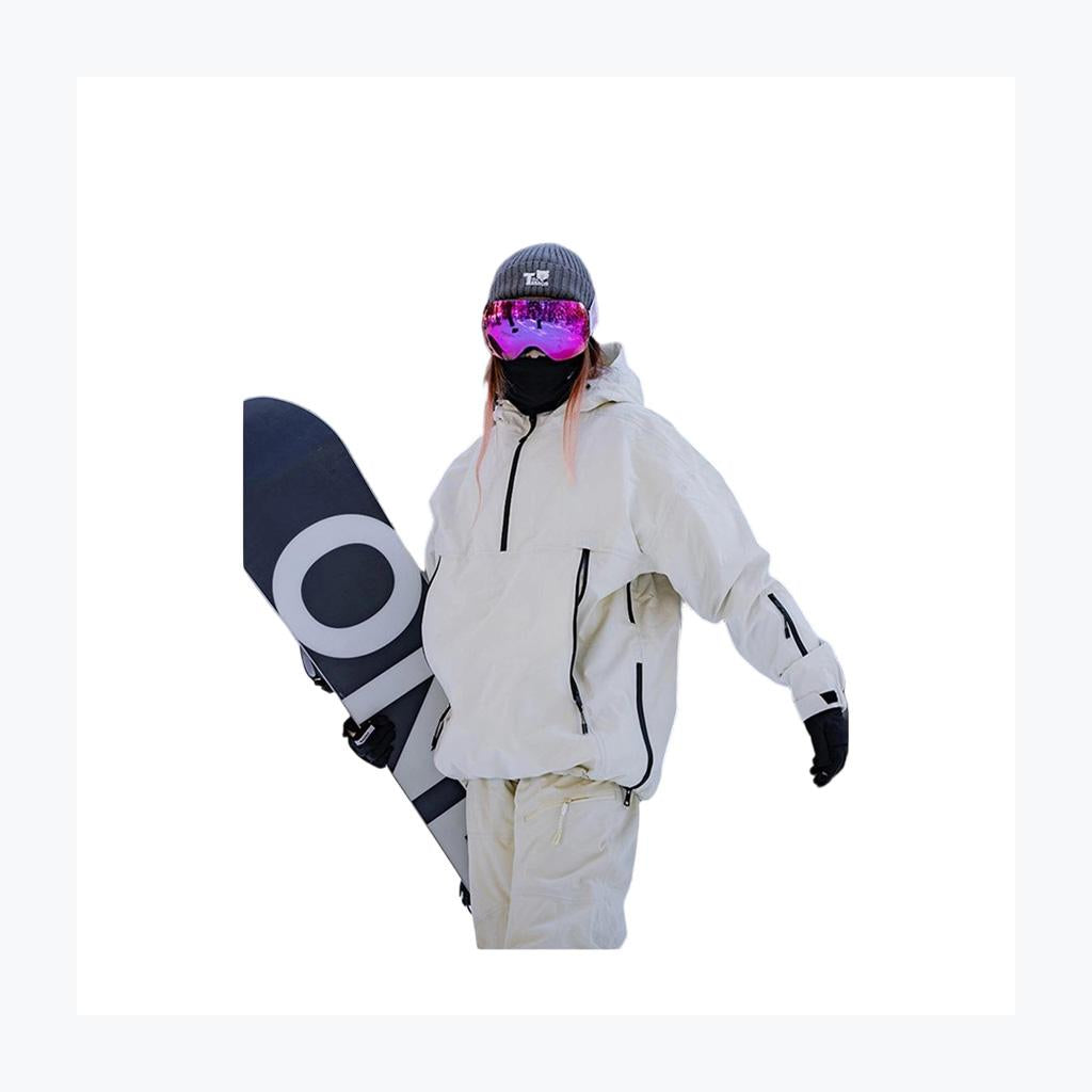 Burton-style 3L Professional Ski Gear Set Windproof Waterproof Insulated Pants and Vest Abrasion-Resistant Lightweight Ski Outfit for Men Women and Couples Snowboarding or Skiing Solid Color