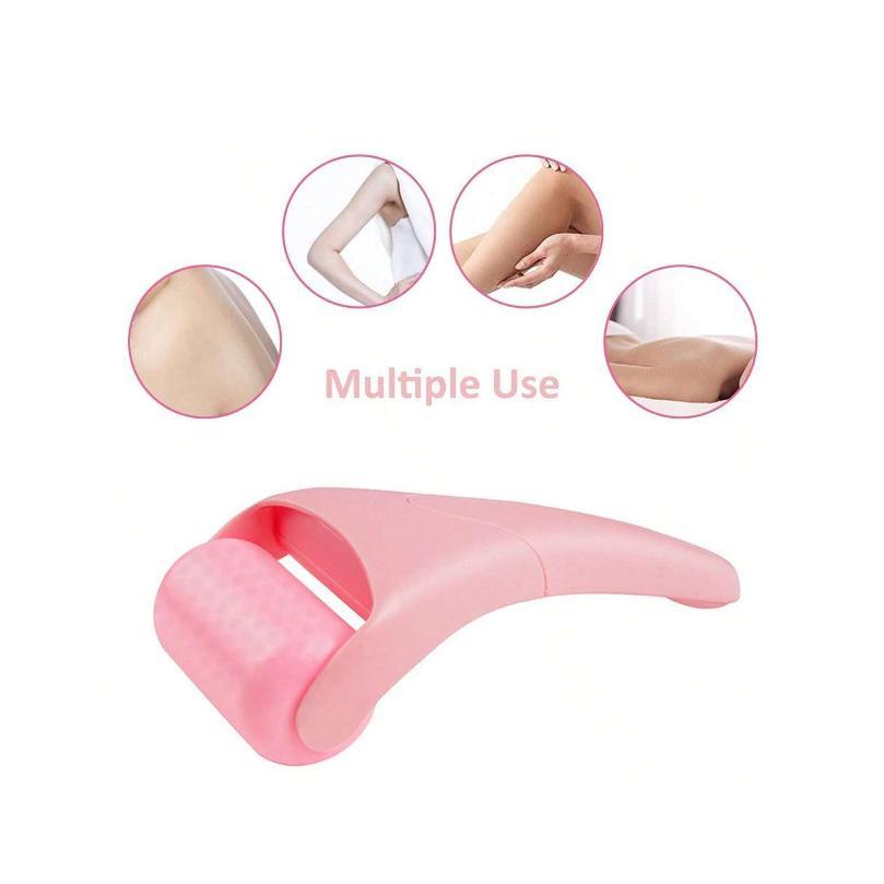 Pink Ice Roller and Jade Gua Sha Board — Facial Massage and Skincare Tools