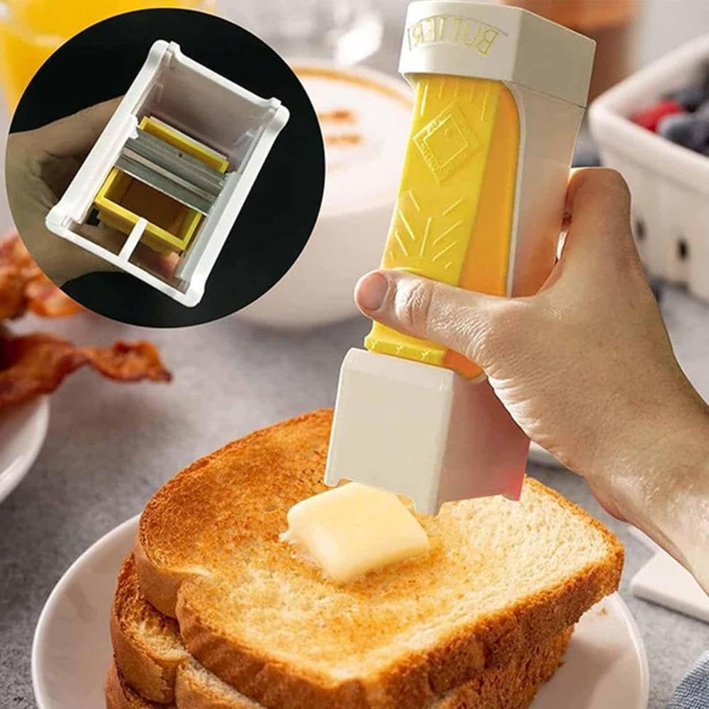 One-Touch Butter Cutter 2025 New Portable Stainless Steel Blade Slicer Cheese Splitter Efficient Dispenser for Bread Cakes Breakfast Kitchen Smooth Utensils