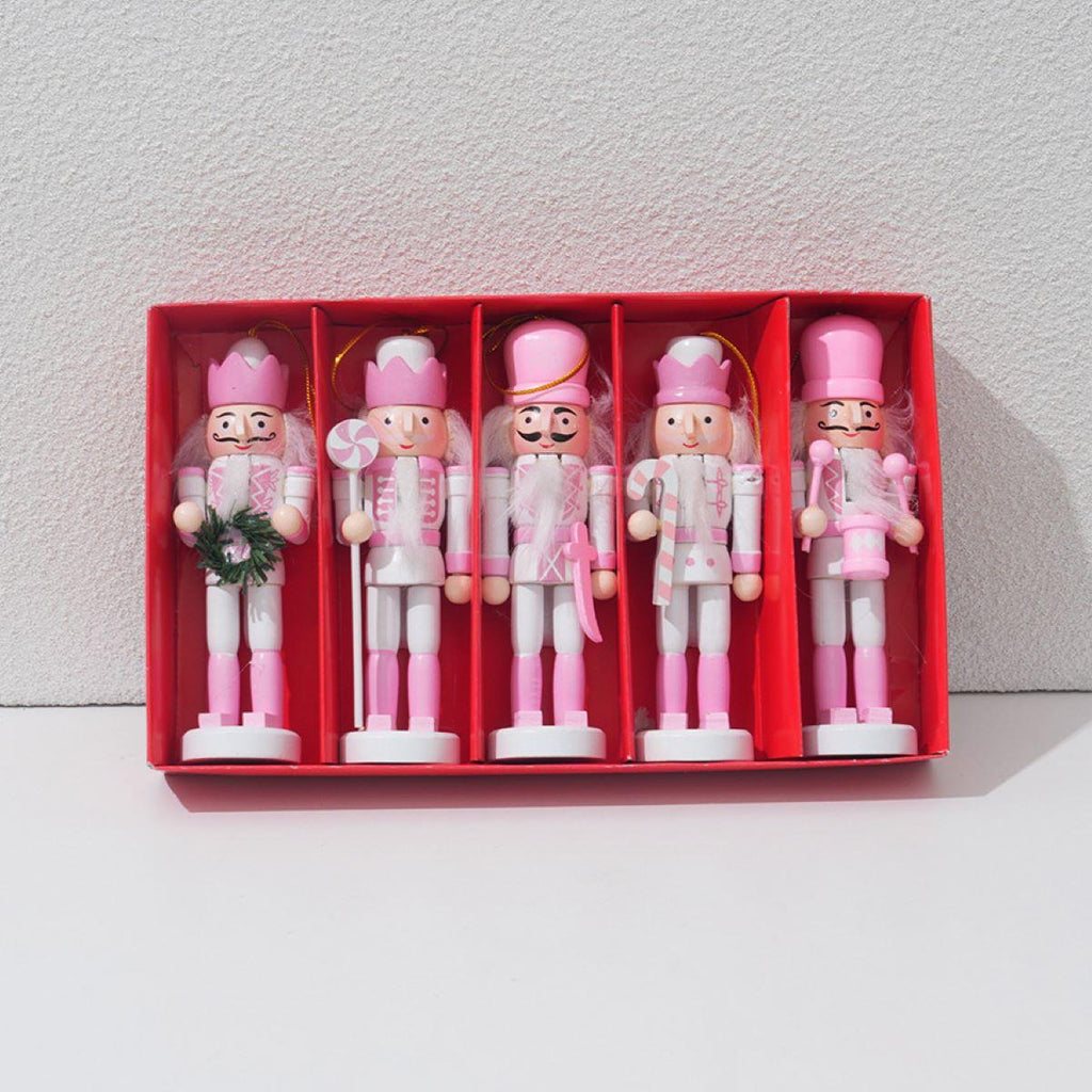 6 Pcs Christmas Nutcracker Ornaments Wooden Hanging Decorations 4.72 Inch Tall Nutcracker Figures Christmas Decorations