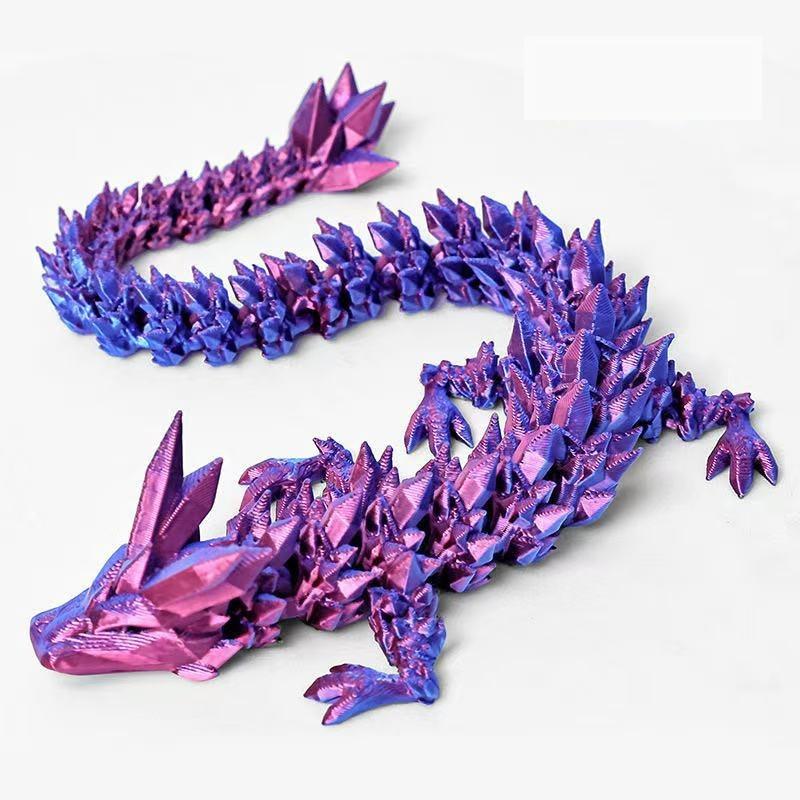 3D Printing Crystal Dragon Full Joint Movable Simulation Toy Desktop Creative Ornament Gift China Dragon Cross-border