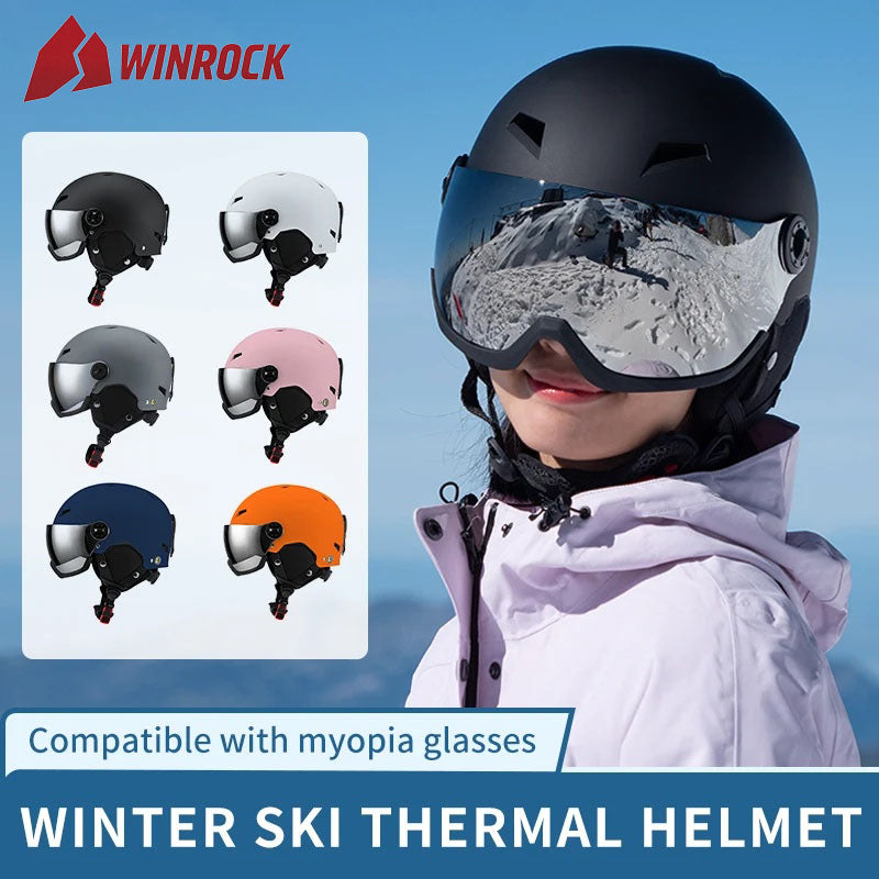 WINROCK's New Lightweight All-in-one Goggles Ski Helmet Men's and Women's Children's Outdoor Skiing and Snowboarding Equipment