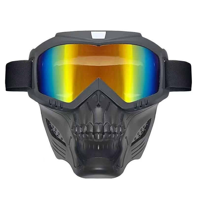 Cyberpunk Skull Goggles for Motorcycle Riding Adventure Outdoor Sports Durable Stylish Tactical Windproof Full Face Protection