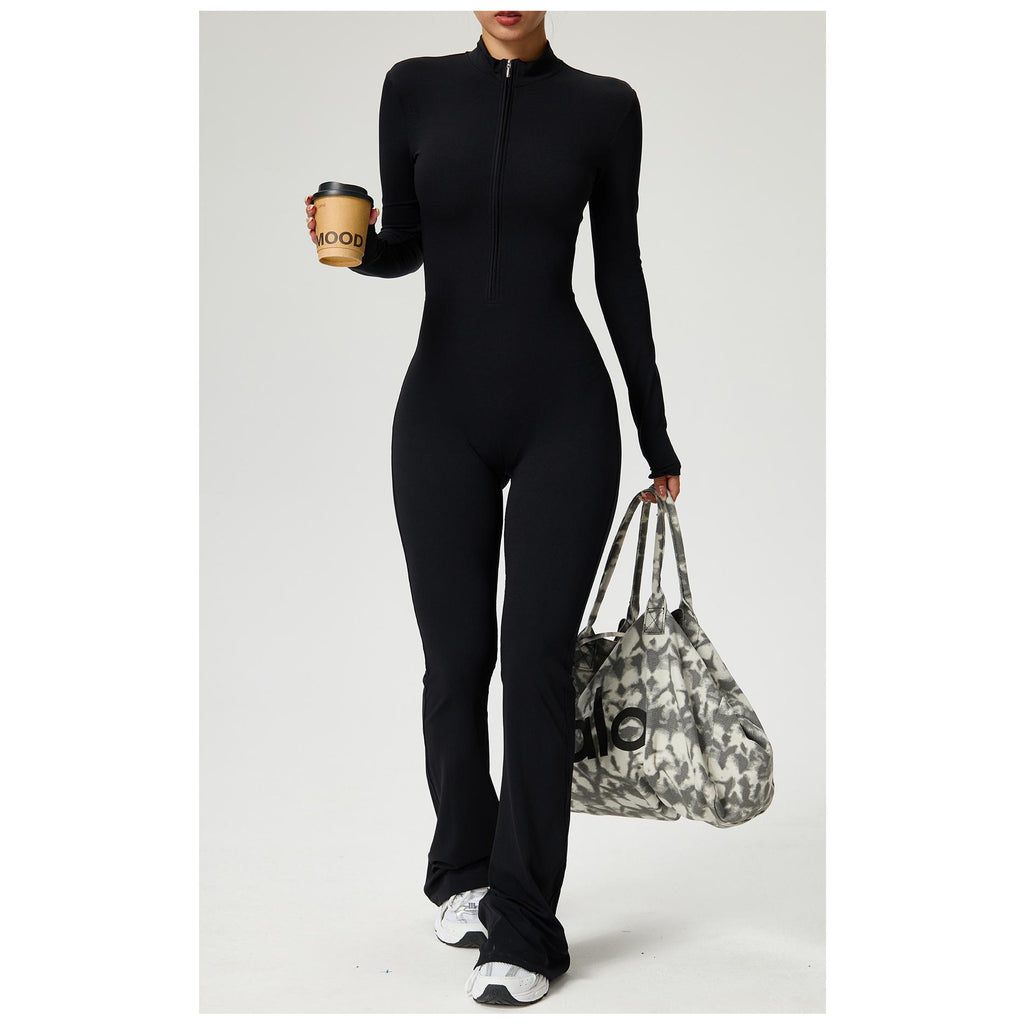 Cloud Sense Long Sleeve Yoga Onesie High-intensity Fitness Exercise One-piece Tight Fit