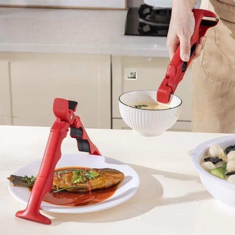 Kitchen Three-in-one Anti-scalding Clip, Anti-scalding Artifact, Take Bowls and Plates, Silicone High Temperature-resistant Clip, Anti-scalding and Anti-skid Clip