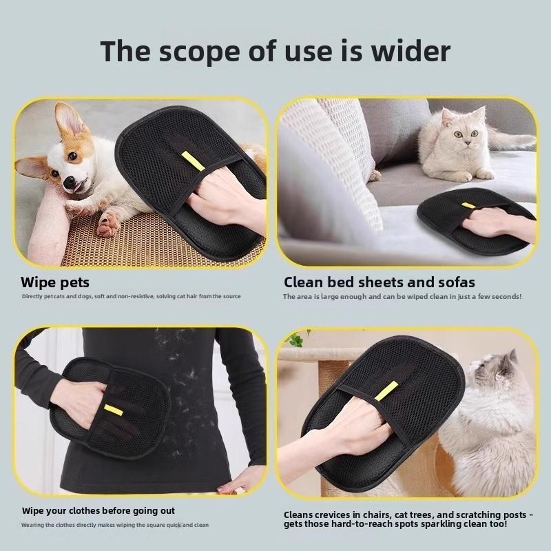 Hair Removal Gloves Cat Hair Cleaner To Remove Cat and Dog Hair Adsorption Artifact Pet Household Hair Electrostatic Brush Sticky Hair Multi-function