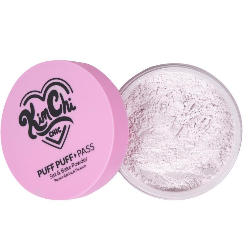 KimChi Chic Puff Puff Delivery Set & Baking Powder (including Rice Powder and Vitamin E), Lightweight and Translucent Makeup Finish, for Makeup Setting