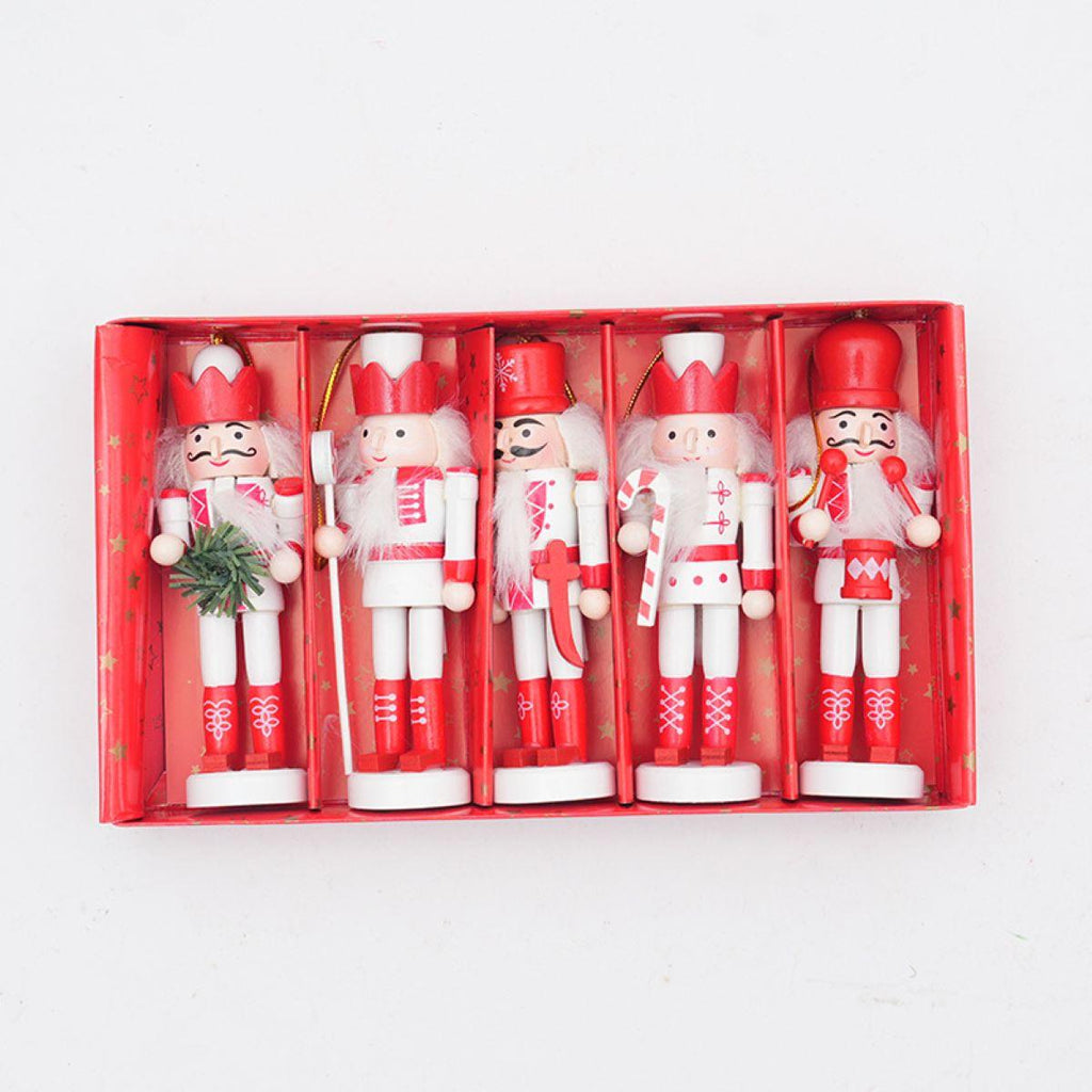 6 Pcs Christmas Nutcracker Ornaments Wooden Hanging Decorations 4.72 Inch Tall Nutcracker Figures Christmas Decorations