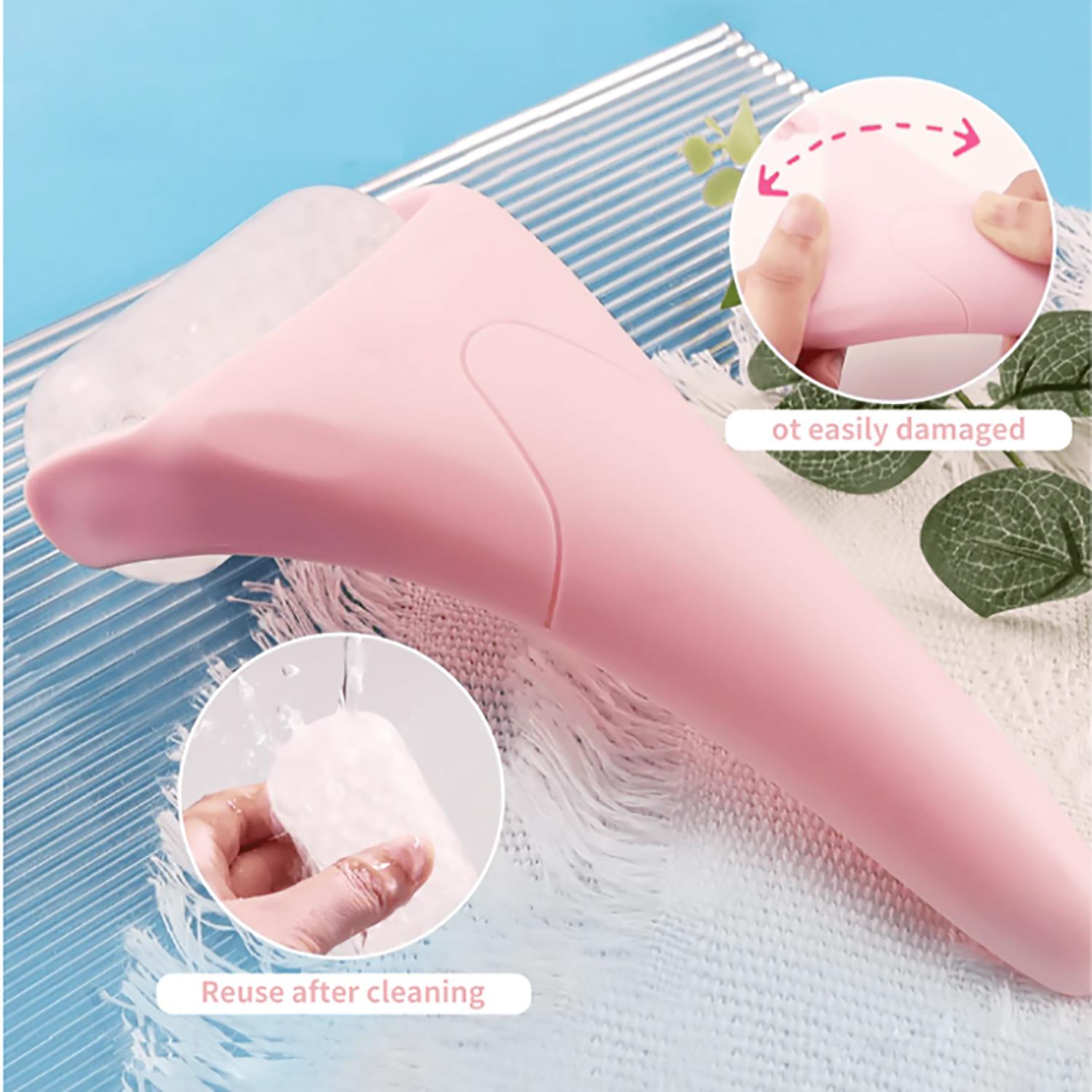 Pink Ice Roller and Jade Gua Sha Board — Facial Massage and Skincare Tools