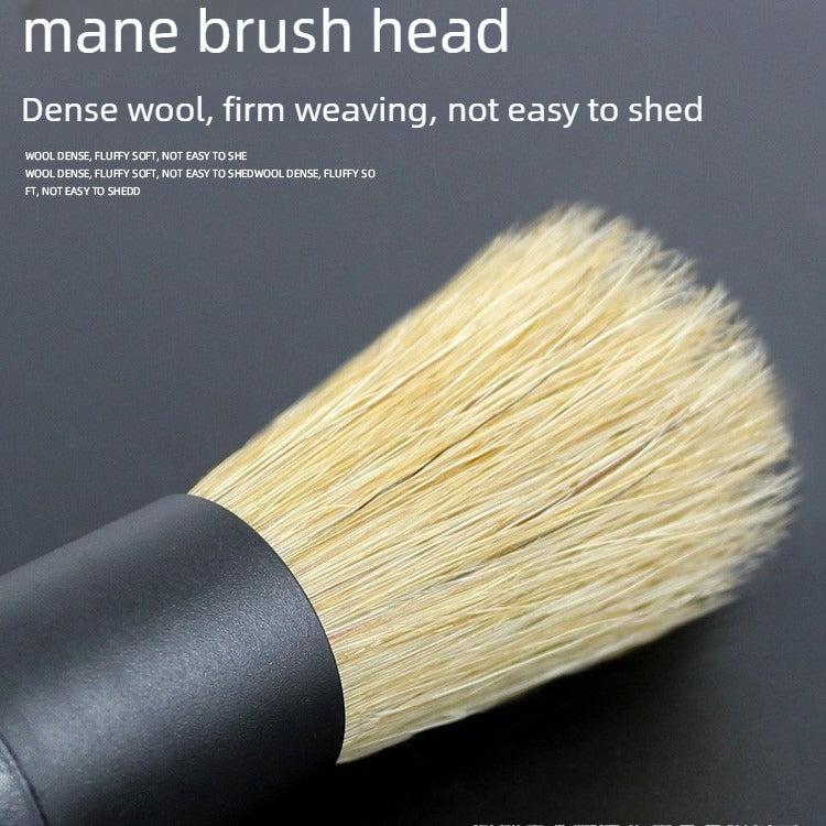 3PCS Car Detailing Brush Set – Boar Hair Brush & Ultra-Soft No-Scratch Brushes for Air Vents, Leather Seats, Interior & Exterior Cleaning