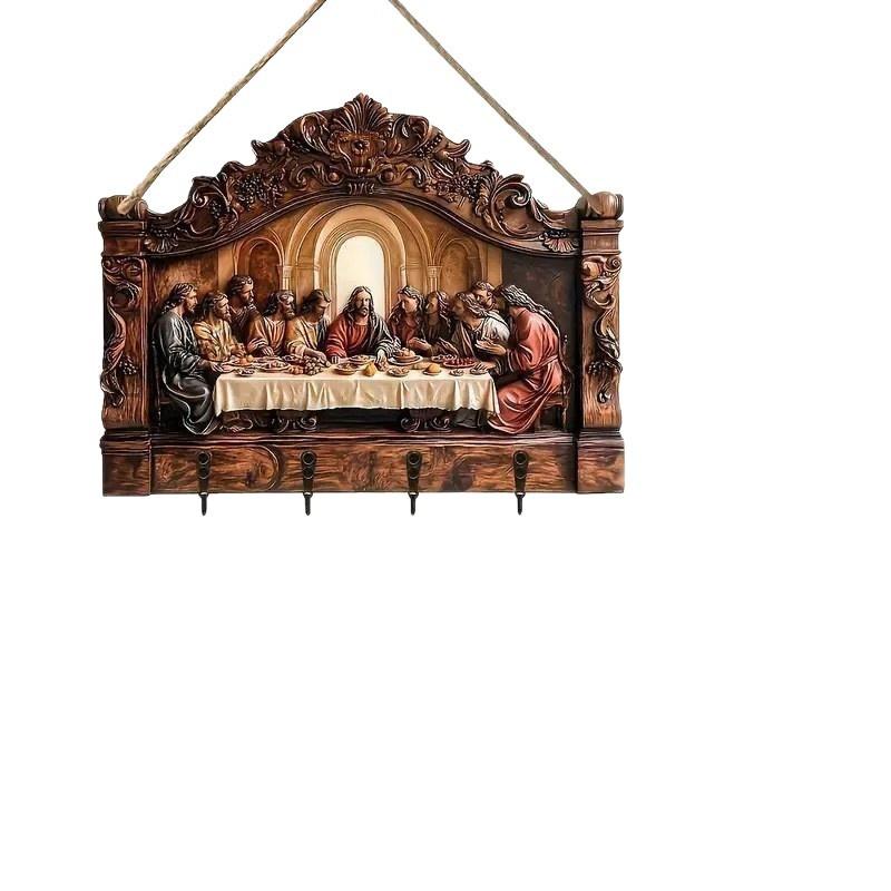 New Christmas Pendant Wooden Flat Decorative Jewelry Key Rack Decorative Pendant Wooden Wholesale