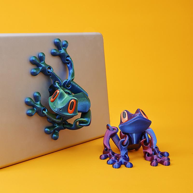 2025 Popular Black Technology 3D Printing Magnetic Frog Refrigerator Sticker Joint Movable Ornament Luminous Dragon Toy