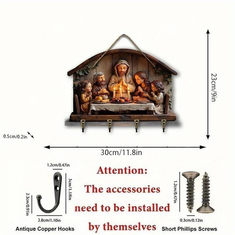 New Christmas Pendant Wooden Flat Decorative Jewelry Key Rack Decorative Pendant Wooden Wholesale