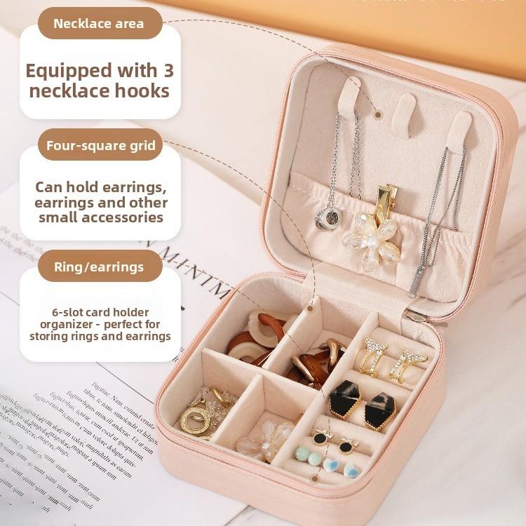 Mini Jewelry Box Storage Box Bag Small Pu Necklace Earrings Stud Earrings Jewelry Box Portable Jewelry Box