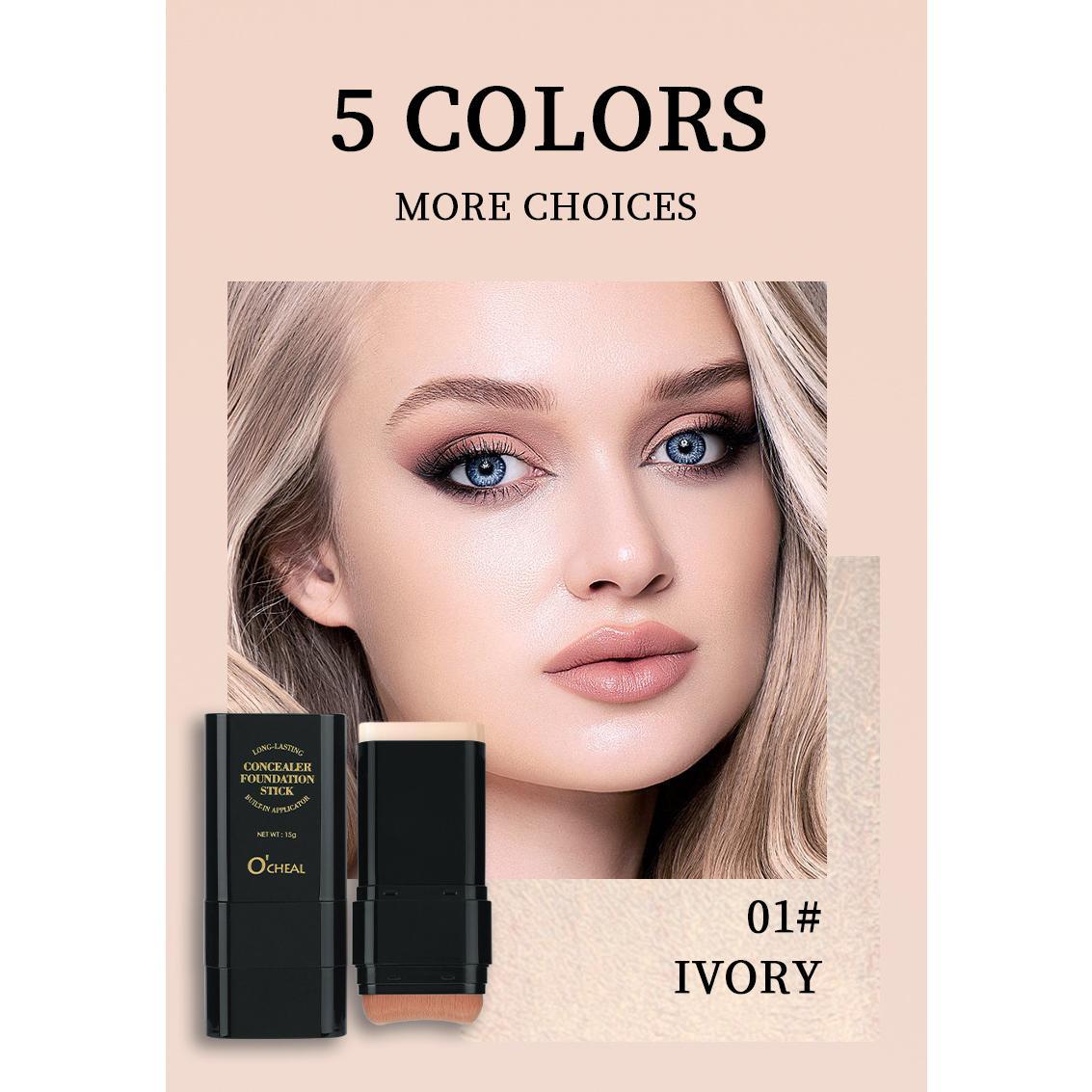 Concealer Foundation Cream, Foundation Brush + Foundation Cream 2-in-1