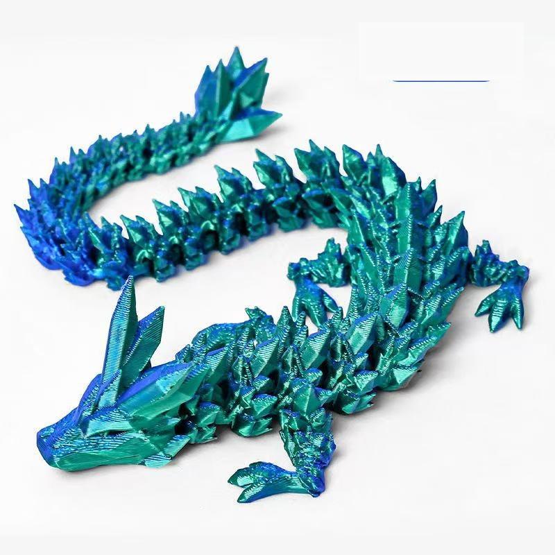 3D Printing Crystal Dragon Full Joint Movable Simulation Toy Desktop Creative Ornament Gift China Dragon Cross-border