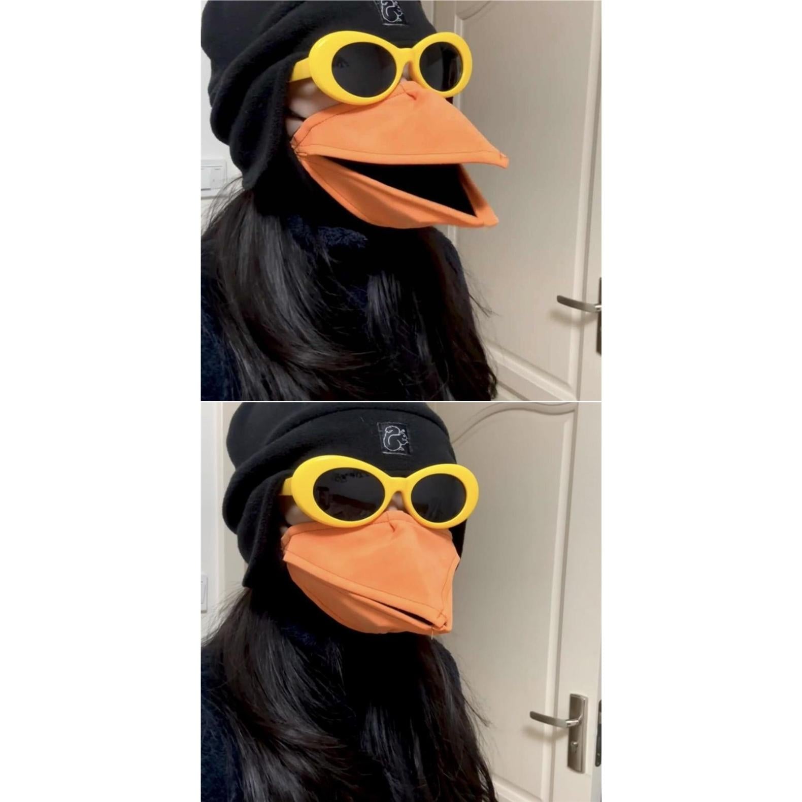 Funny Bird Beak Mask 3D Movable Mouth Costume Creative Black Bird Face Mask for Halloween Party Cosplay TikTok Trend Viral Accessory Unique Funny Gift for Friends Men Women Teens Animal Cos Cute Party Outfit
