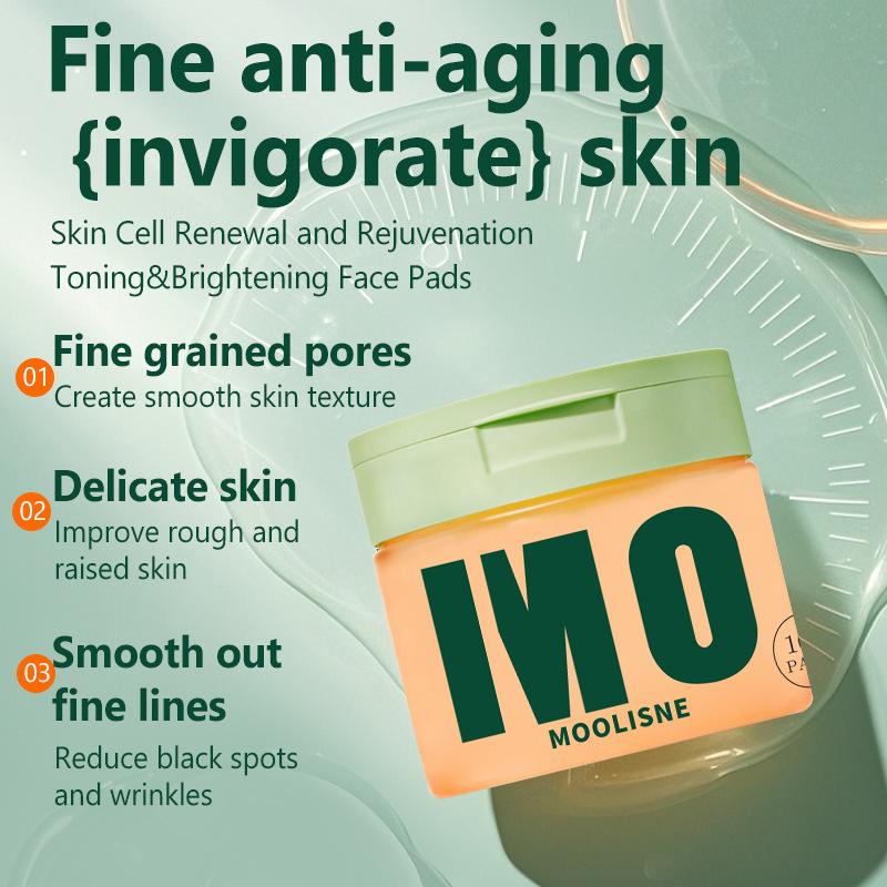 Korean Skincare Anti-aging Toner Cotton Pads That Lighten Dark Spots and Wrinkles, Containing Snail Secretion, Centella Asiatica, Niacinamide, and Peptide Complex - 100 Pieces