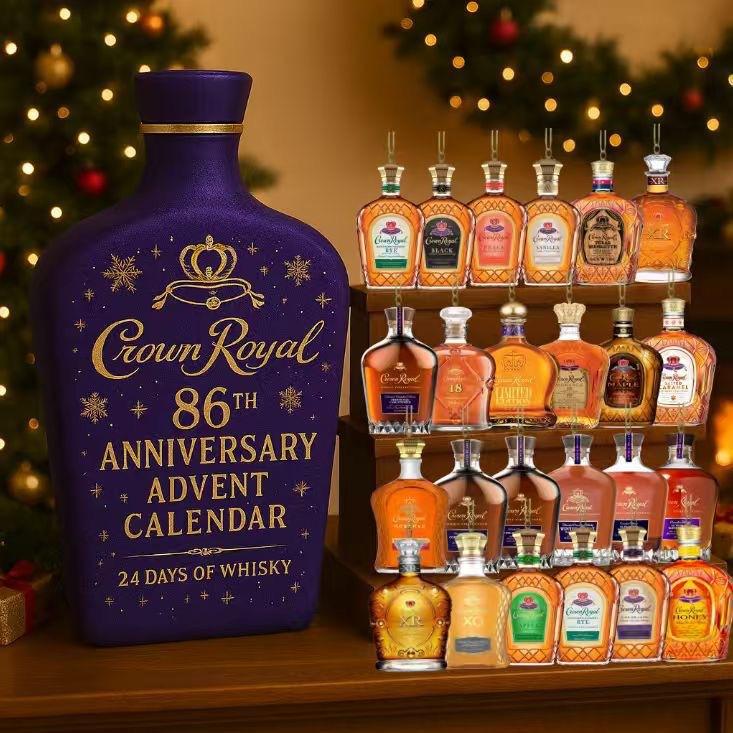 2025 Mini Whiskey 3D Christmas Calendar Blind Box – Power-Free Design, 24 Daily Random Whiskey Bottle Models (Non-Physical & Not for Drinking), Christmas Party Gift, Festive Home & Kitchen Decoration, Perfect Xmas Gift