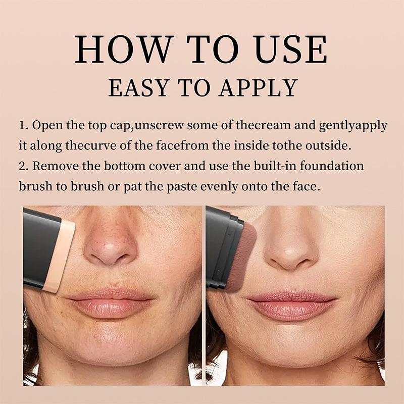 Concealer Foundation Cream, Foundation Brush + Foundation Cream 2-in-1