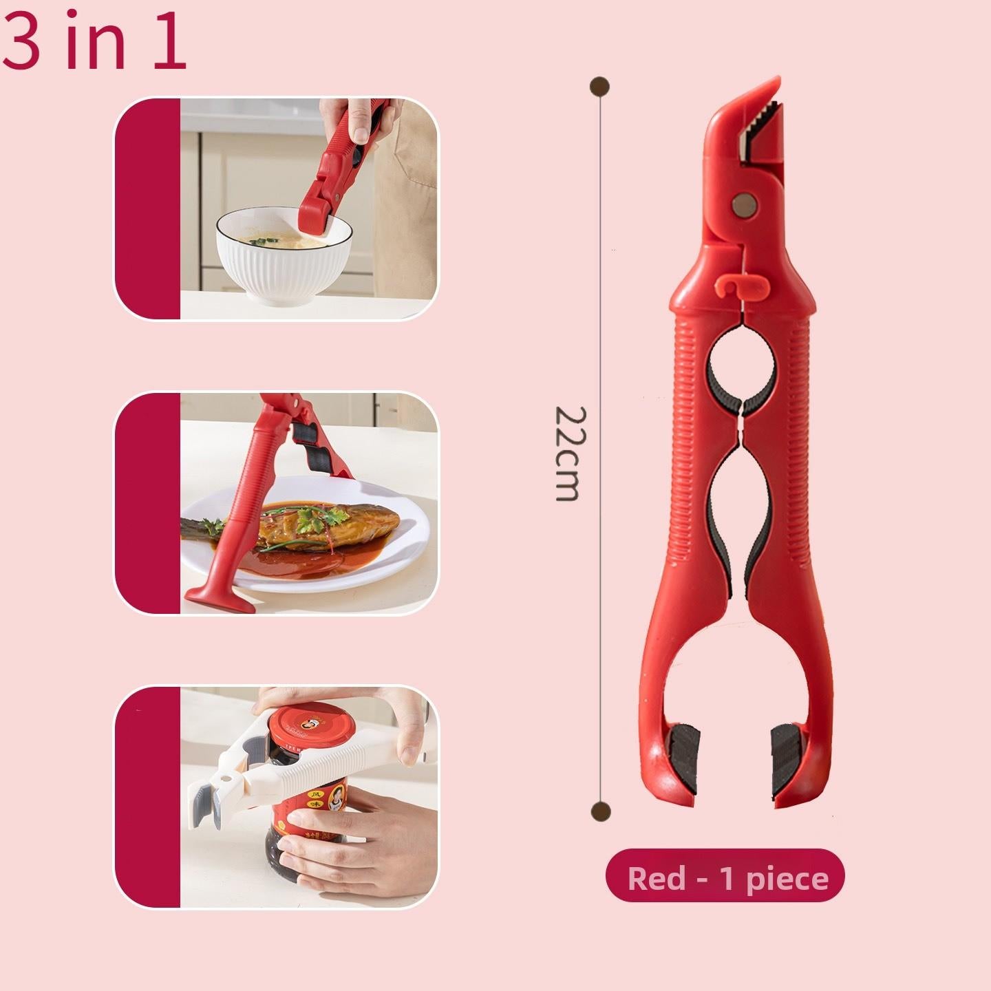 Kitchen Three-in-one Anti-scalding Clip, Anti-scalding Artifact, Take Bowls and Plates, Silicone High Temperature-resistant Clip, Anti-scalding and Anti-skid Clip