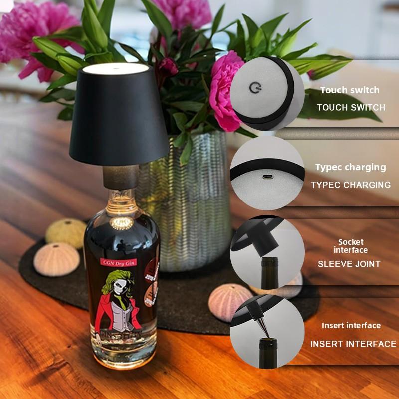 Bar Ambient Light Wine Cork Light LED Bar Restaurant Ambient Desk Light Outdoor Camping Table Decoration Rechargeable Wine Head Night Light